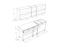 Zita konyha 200-60 méretrajz